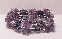 Amethyst Magnetic Bracelet, Jewelry, Wrap, Necklace